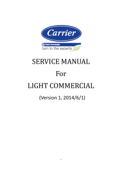 SERVICE MANUAL For LIGHT COMMERCIAL