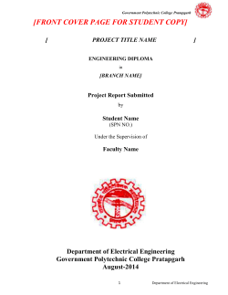 [FRONT COVER PAGE FOR STUDENT COPY]  Department of Electrical Engineering