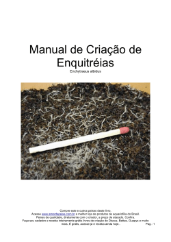 Manual de Criação de Enquitréias Enchytraeus albidus