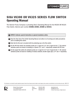 SIKA VK300 OR VK325 SERIES FLOW SWITCH Operating Manual