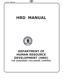 HRD  MANUAL DEPARTMENT OF HUMAN RESOURCE DEVELOPMENT (HRD)