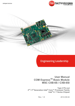 User Manual COM Express Basic Module MSC CXB-6S / CXB-6SI