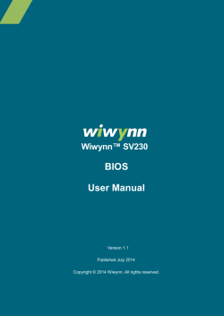 BIOS User Manual Wiwynn™ SV230