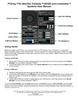  PTZJoy for NewTek TriCaster HD/XD and Livestream