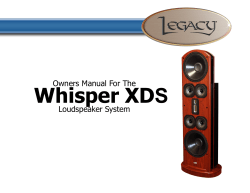 Whisper XD S  Owners Manual For The
