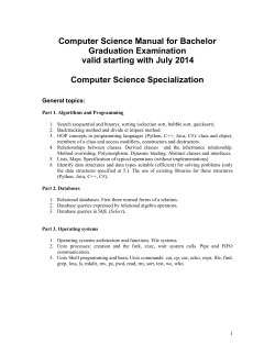 Computer Science Manual for Bachelor Graduation Examination valid starting with July 2014