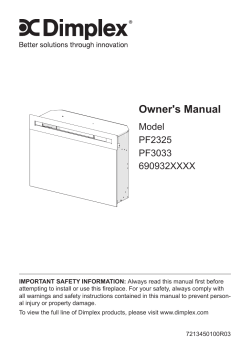 Owner's Manual Model PF2325 PF3033