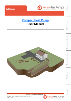 Compact Heat Pump  User Manual Manual
