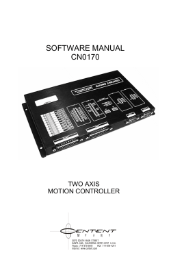 SOFTWARE MANUAL CN0170 TWO AXIS MOTION CONTROLLER