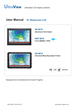User Manual  19” Widescreen LCD AP-W19