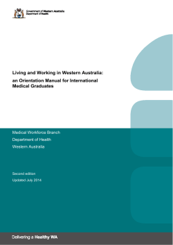 Living and Working in Western Australia: an Orientation Manual for International