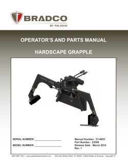 OPERATOR’S AND PARTS MANUAL HARDSCAPE GRAPPLE