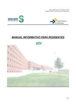 MANUAL INFORMATIVO PARA RESIDENTES 2014 Manual Informativo de Residentes-2014