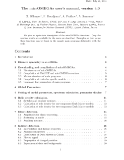 The micrOMEGAs user’s manual, version 4.0 G. B´elanger , F. Boudjema