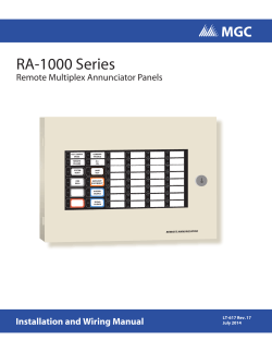 RA-1000 Series Remote Multiplex Annunciator Panels Installation and Wiring Manual LT-617 Rev. 17