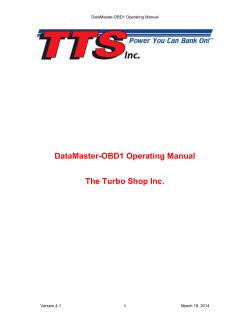 DataMaster-OBD1 Operating Manual  The Turbo Shop Inc. Version 4.1