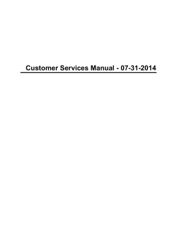 Customer Services Manual - 07-31-2014