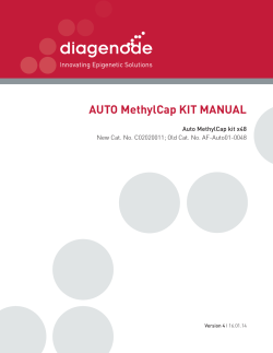 AUTO MethylCap KIT MANUAL Auto MethylCap kit x48 Version 4 I 16.01.14