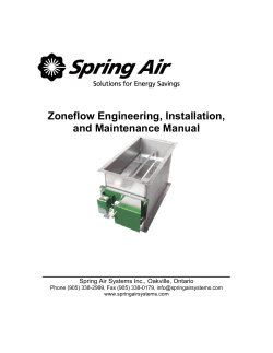___________________________ Zoneflow Engineering, Installation, and Maintenance Manual