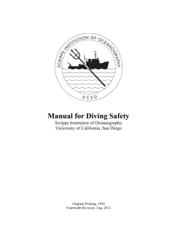 Manual for Diving Safety  Scripps Institution of Oceanography