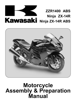 Motorcycle Assembly &amp; Preparation Manual ZZR1400 ABS