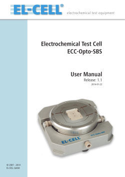 Electrochemical Test Cell ECC-Opto-SBS User Manual Release: 1.1