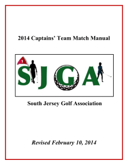 2014 Captains’ Team Match Manual South Jersey Golf Association