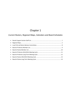 Chapter 1 Current Rosters, Regional Maps, Calendars and Board Schedules