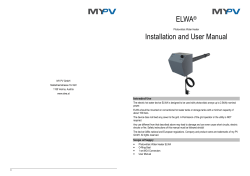 ELWA  Installation and User Manual ®