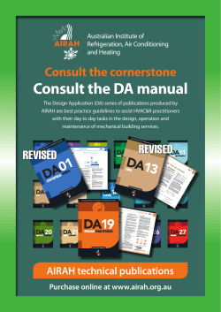 Consult the DA manual Consult the cornerstone