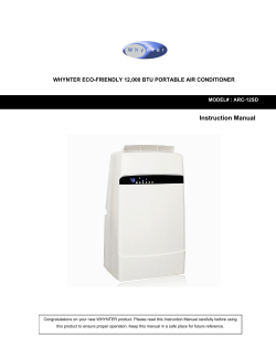 Instruction Manual  WHYNTER ECO-FRIENDLY 12,000 BTU PORTABLE AIR CONDITIONER co