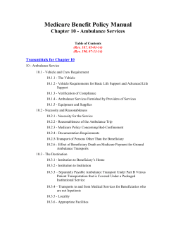 Medicare Benefit Policy Manual Chapter 10 - Ambulance Services
