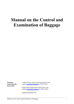 Manual on the Control and Examination of Baggage