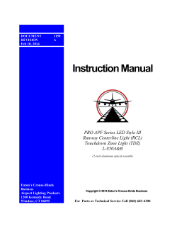 Instruction Manual  PRO APF Series LED Style III Runway Centerline Light (RCL)