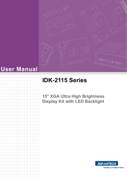 User Manual IDK-2115 Series 15&#34; XGA Ultra High Brightness