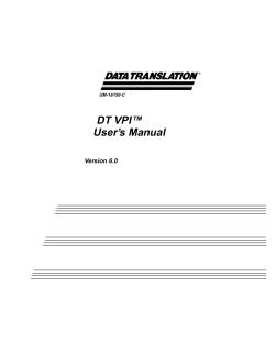 DT VPI™ User’s Manual Version 6.0 UM-16150-C