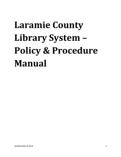 Laramie County Library System – Policy &amp; Procedure Manual