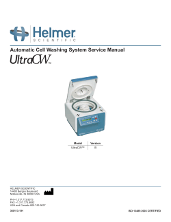 Automatic Cell Washing System Service Manual Model Version UltraCW™