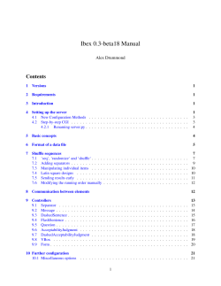 Ibex 0.3-beta18 Manual Contents Alex Drummond