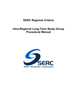 SERC Regional Criteria Intra-Regional Long-Term Study Group Procedural Manual