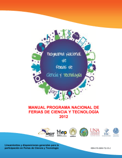 MANUAL PROGRAMA NACIONAL DE FERIAS DE CIENCIA Y TECNOLOGÍA 2012