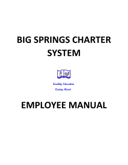 BIG SPRINGS CHARTER SYSTEM EMPLOYEE MANUAL