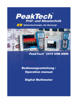 PeakTech Bedienungsanleitung / Operation manual