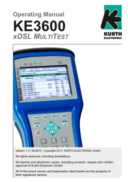 KE3600 xDSL M T Operating Manual