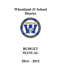 Wheatland J1 School District BUDGET