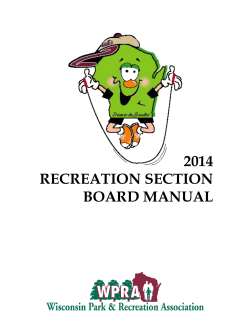 2014 RECREATION SECTION BOARD MANUAL