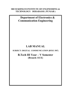 Department of Electronics &amp; Communication Engineering LAB MANUAL