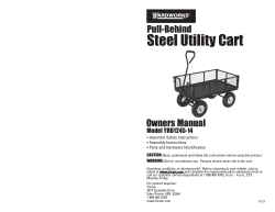 Steel Utility Cart Pull-Behind Owners Manual