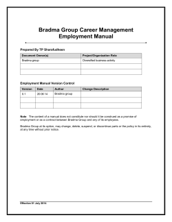 Bradma Group Career Management Employment Manual Prepared By TP Sharafudheen