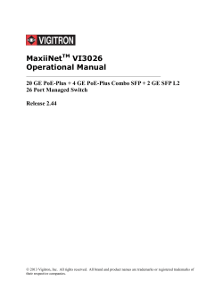 MaxiiNet VI3026 Operational Manual